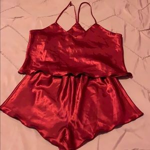 Two-piece silk pajama set